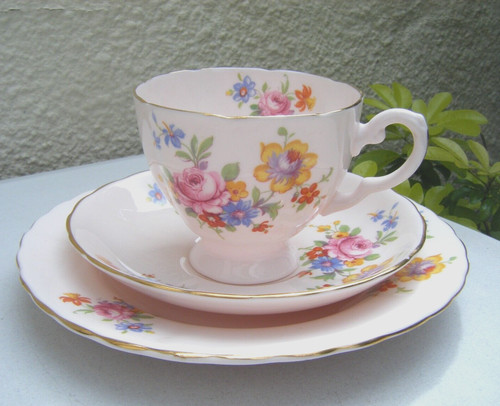 Vintage floral trio pink - vintage,